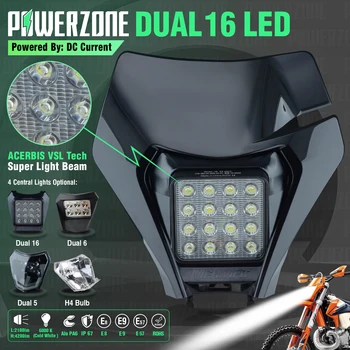 PowerZone мотоциклет фар предна светлина Supermoto обтекател за KTM EXC SXF MX 2020-2023 мръсотия велосипед ендуро фарове - Изображение 1  