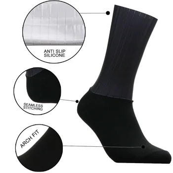 Pro Team Aero раирани чорапи за колоездене без хлъзгане безшевни силиконови спортни чорапи за пътни велосипеди - Изображение 2  