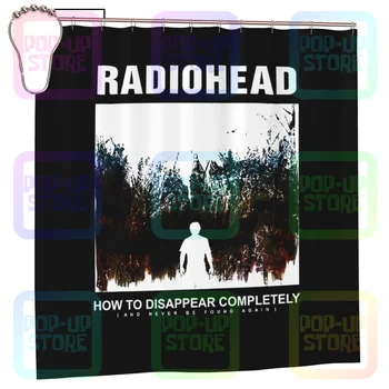 Radiohead Rock Band Как да изчезнем напълно Музика Душ завеса Завеса за баня Персонализирана без избледняване - Изображение 1  