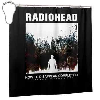 Radiohead Rock Band Как да изчезнем напълно Музика Душ завеса Завеса за баня Персонализирана без избледняване - Изображение 2  