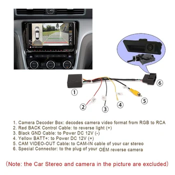 RGB към (RCA) AV CVBS сигнал конвертор декодер кутия адаптер за фабрика за задно виждане камера Tiguan Golf 6 Passat CC - Изображение 1  