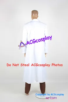 Steins Gate Rintarou Okabe Cosplay костюм само бяло външно палто - Изображение 2  