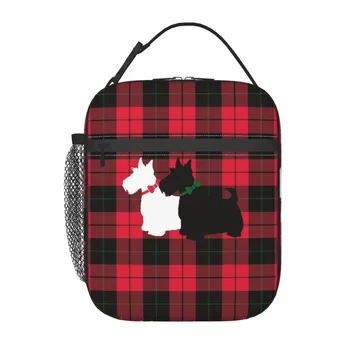 Tartan Scottie Dog Resuable кутия за обяд Непропусклив шотландски териер термичен охладител храна изолирани обяд чанта училище деца студент - Изображение 2  