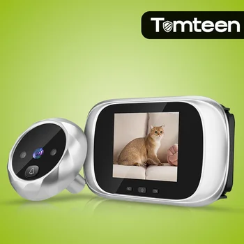 Tomteen 2.8 инчов LCD цветен екран Цифров звънец за електронна шпионка за камера на вратата Viewer 90 градуса монитор за око на вратата - Изображение 1  
