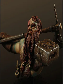 Unassambled 1/12 древен воин човек бюст Смола фигура миниатюрни модели комплекти Небоядисани - Изображение 1  