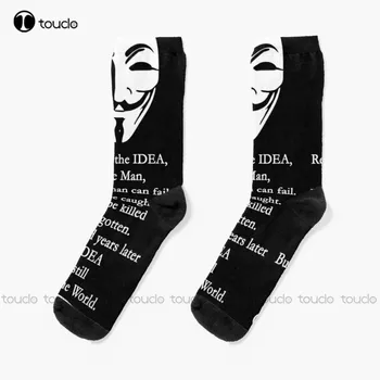 V За чорапи Vendetta Дамски зимни чорапи Мода Творчески свободно време Смешно изкуство абстрактно Маслена живопис чорапи Коледа Нова година подарък - Изображение 1  