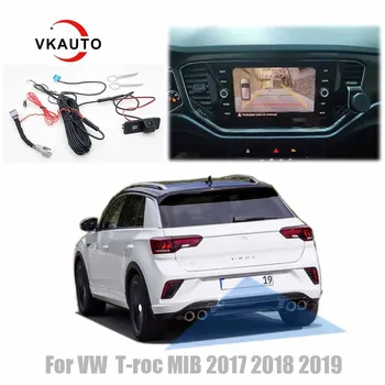 VKAUTO Canbus динамична траектория камера за VW T-roc 2017 2018 2019 Паркинг резервна камера Работа с MIB2 MQB - Изображение 1  
