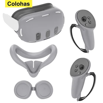 VR Комплект защитни капаци за Meta Quest 3 VR Touch Controller Shell Case с дръжка за каишка за Meta Quest 3 аксесоари 2024 - Изображение 2  