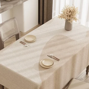 Wood стил памук коноп водоустойчив трапезна маса плат правоъгълна кърпа чай - Изображение 1  