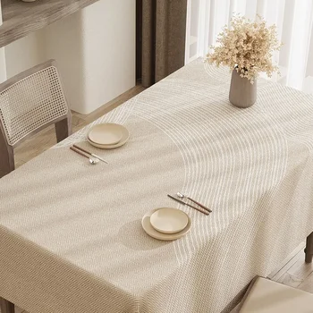 Wood стил памук коноп водоустойчив трапезна маса плат правоъгълна кърпа чай - Изображение 2  