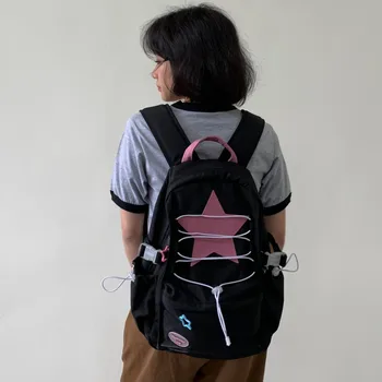 Y2k Нови звездни чанти Студентска мода Корейски стил Ученическа чанта Голям капацитет Луксозен дизайн Чанта за рамо Жени Случайни Trend Backapcks - Изображение 1  