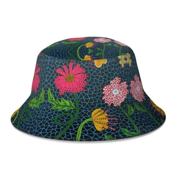 Yayoi Kusama Цветя Рибарска шапка Хип-хоп Gorras Лято Унисекс Полка Поп кофа шапка Открит плаж Къмпинг Туризъм Риболовни шапки - Изображение 1  