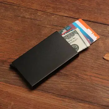 Автоматична изскачаща кутия за кредитни карти Метална щипка за визитки Модерен издръжлив компактен организатор на карти RFID-блокиращ ръкав за карти - Изображение 2  