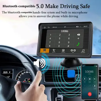 Автомобилен монитор с капацитивен сензорен екран с висока разделителна способност безжичен Carplay Auto Airplay екран за мултимедиен плейър на превозни средства - Изображение 2  
