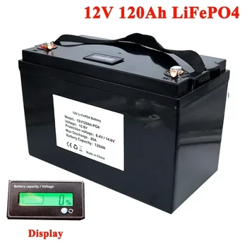 Адаптивни 12V 100Ah 120AH LiFePO4 батерия 12.8V литиеви захранващи батерии за RV кемпери Голф количка Off-Road Off-grid - Изображение 2  