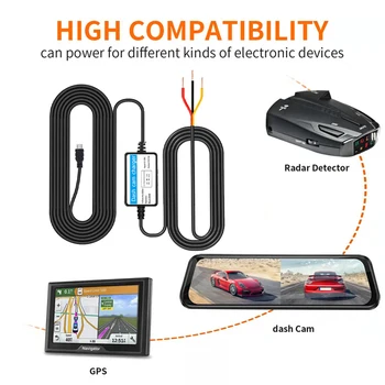 Аксесоари за автомобилна електроника 24H Паркинг мониторинг Dash CamHardwire комплект за защита с нисък обем Mini/Micro/Type-c USB порт 5V2.5A - Изображение 2  