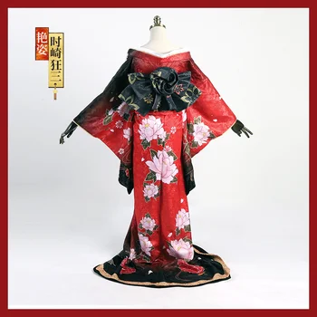 Аниме! Дата A Live Tokisaki Kurumi Undulatum Халат за баня Kimono Разкошен елегантен униформа Cosplay костюм Хелоуин костюм свободен кораб - Изображение 2  
