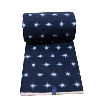 африкански истински восъчен плат памук ново пристигане флот високо качество шиене Tissu занаятчийски текстилен материал звезда печат 6 ярда за рокля - Изображение 2  