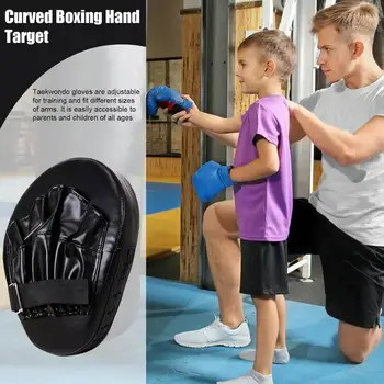 боксова целева подложка Извити щанцови ръкавици Тренировъчна екипировка Пробиване Тренировъчни подложки за ръце Регулируеми дебели издръжливи за карате кикбокс - Изображение 2  