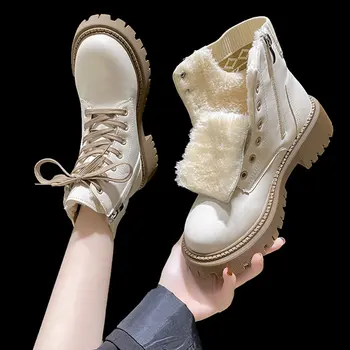 Ботуши Жени Нови 2023 Дамски обувки Цип Кръгли пръсти Луксозен дизайнер Зимни обувки Дами Рок Есенна мода Висок ток Лолита R - Изображение 1  