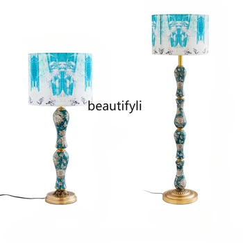 Боядисана настолна лампа Спалня нощна лампа Добре изглеждаща дневна настолна лампа Средна древна висококачествена декоративна подова лампа - Изображение 1  