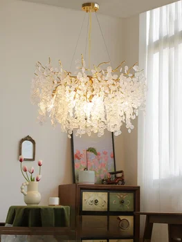 водопад кристално стъкло хол полилей френски американски ресторант светлина луксозни висококачествени лампи - Изображение 1  