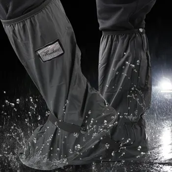 водоустойчив 1 чифт неплъзгащи се капаци за ботуши мотоциклет скутер велосипед дъжд обувки покритие унисекс обувки протектори за дъждовен снежен ден - Изображение 1  