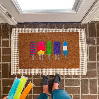 Входна врата лятна Popsicle серия против хлъзгане мат балкон тераса открит прахоустойчив килим силен и издръжлив износоустойчив килим - Изображение 1  