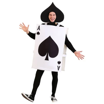 Възрастен Унисекс Хелоуин костюми за жени Карти за игра Пика Едно парче парти изпълнение костюм смешно косплей костюм - Изображение 1  