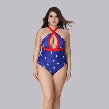 Голям размер Бански костюм от едно парче Бански костюми Жени 2023 Секси плуване бански костюм женски голям размер едно парче Плажно облекло Боди - Изображение 1  