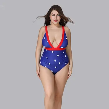 Голям размер Бански костюм от едно парче Бански костюми Жени 2023 Секси плуване бански костюм женски голям размер едно парче Плажно облекло Боди - Изображение 2  