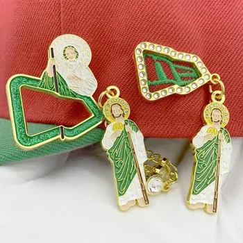 Декоративна ера шапка щифтове класически хладно ретро декоративни карикатура щифтове мода зелен мексикански емайл щифт бейзболна шапка - Изображение 1  