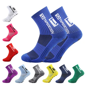Дишащи мъжки футболни чорапи против хлъзгане, удебелени силиконови тренировъчни чорапи за тенис бягане Пешеходен туризъм Short барел - Изображение 1  