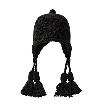 Жена маншет череп плетена шапка шапка с класически пискюл дишаща дизайн за дами зимата есен главата топло NOV99 - Изображение 2  