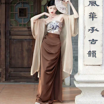 Жени елегантен Cheongsams нов китайски стил ханфу комплекти секси окото роба песен династия реколта Qipao костюми китайски рокли костюми - Изображение 2  
