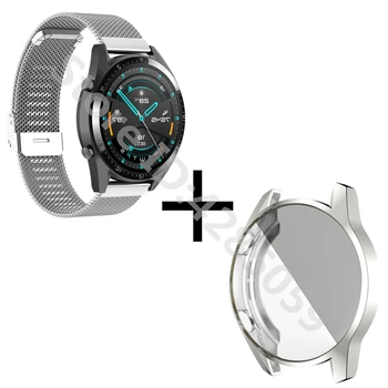 За Huawei Watch GT2 42mm 46mm метална лента + TPU пълна защитна обвивка за Huawei GT2 46mm 42mm екран случай Аксесоари за часовници - Изображение 2  