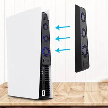 За PS5 конзола външен хост охлаждащ вентилатор вертикална 3 безшумна стойка за вентилатор с външен USB порт, за Ps5 аксесоари за хост на игри - Изображение 1  