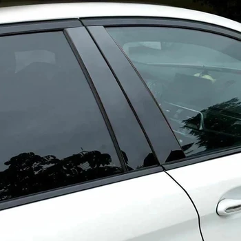 За VW Golf Sportsvan 2016-2021 10PCS ярко черно/въглеродни влакна кола врата стълб постове подстригване капак BC колона стикер - Изображение 2  