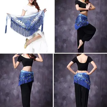За Тайланд/Индия/Арабски пайети шоу костюми Секси корема танц колан талията верига хип шал танцьорка пола - Изображение 1  