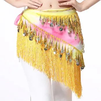 За Тайланд/Индия/Арабски пайети шоу костюми Секси корема танц колан талията верига хип шал танцьорка пола - Изображение 2  