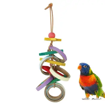 Играчки за папагали Папагал играчка катерене блокове клетка ухапване играчка дъвчене блокове ара играчки малки животни играчка птица клетка аксесоари за - Изображение 1  