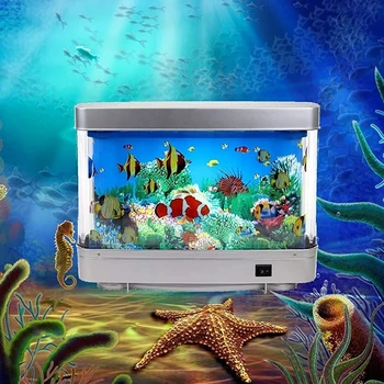 Изкуствена тропическа риба резервоар лампа декоративни сензорни аквариум таблица лампа виртуален ход океан настроение нощна светлина стая декорация - Изображение 1  