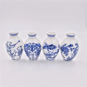 Китайски синьо-бял порцелан ваза магнит хладилник декор творчески керамични занаяти хладилник магнит комплект китайски бизнес подаръци - Изображение 1  