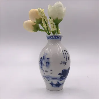 Китайски синьо-бял порцелан ваза магнит хладилник декор творчески керамични занаяти хладилник магнит комплект китайски бизнес подаръци - Изображение 2  