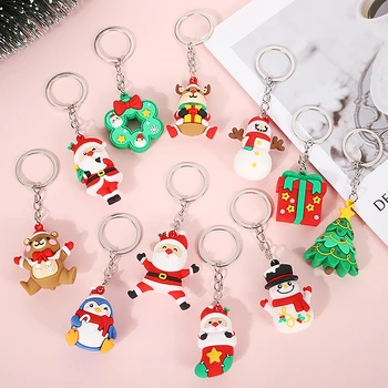 Коледа ключодържатели сладък Дядо Коледа лосове ключодържатели пръстени кола ключодържател чар чанта Коледа подаръци - Изображение 1  