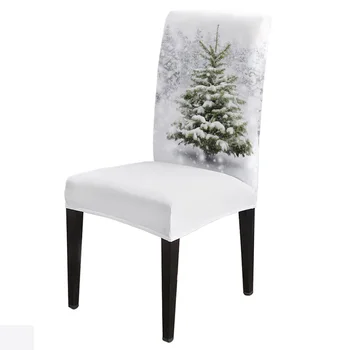 Коледа сняг коледно дърво водоустойчива покривка сватбено тържество правоъгълна покривка за маса с празничен декор - Изображение 2  