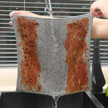 Кухненски кърпи за почистване Абсорбция на вода Незалепващо миене на съдове Парцал Бамбукови дървени въглища Кърпа за почистване на дървени въглища Домакински инструмент за почистване - Изображение 2  
