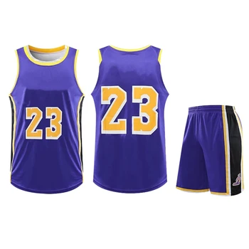 Лос Анджелис No.23 Баскетболни униформи за мъжки младежки баскетболни спортни облекла Летни - Изображение 1  