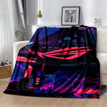 Меко и топло фланелен одеяло с дизайн на Република на геймърите – Адаптивни за къмпинг, пикник, почивка по обяд, лист, подарък a21 - Изображение 1  