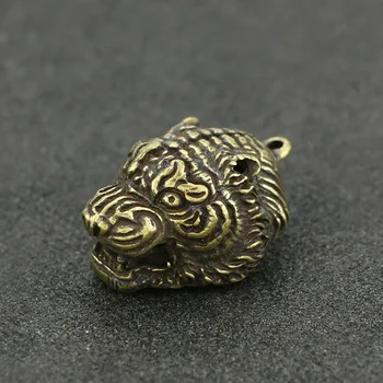 Месинг тигър висулка фигурки ключ ключалката Fengshui подаръци скулптури издълбани - Изображение 2  